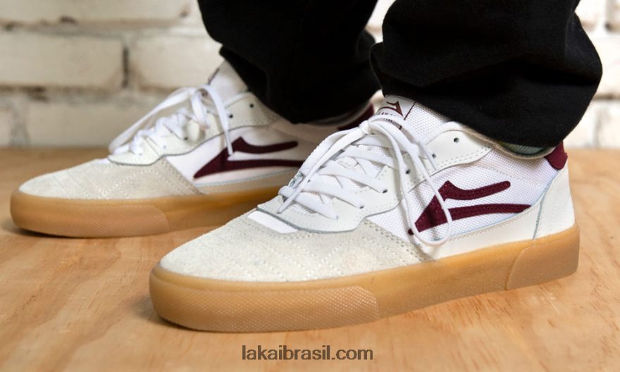 cambridge_couro_branco_bordo_48880r64_lakai.jpg cambridge couro branco/bordô 48880R64 Lakai - Image 1