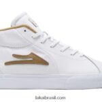 flaco 2 tênis de skate de couro médio branco 48880R238 Lakai